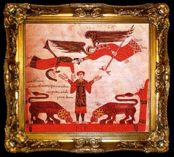framed  unknow artist Detail of Daniel in the Lion-s Den, ta009-2